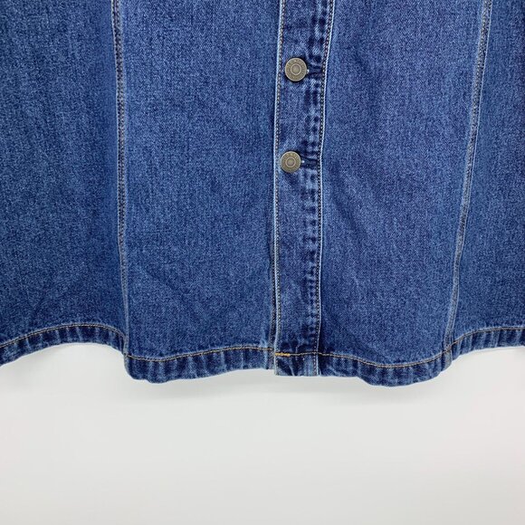 Old Navy Denim Skirt Button Front Midi Blue Jean High Waist NWT - Picture 7 of 13